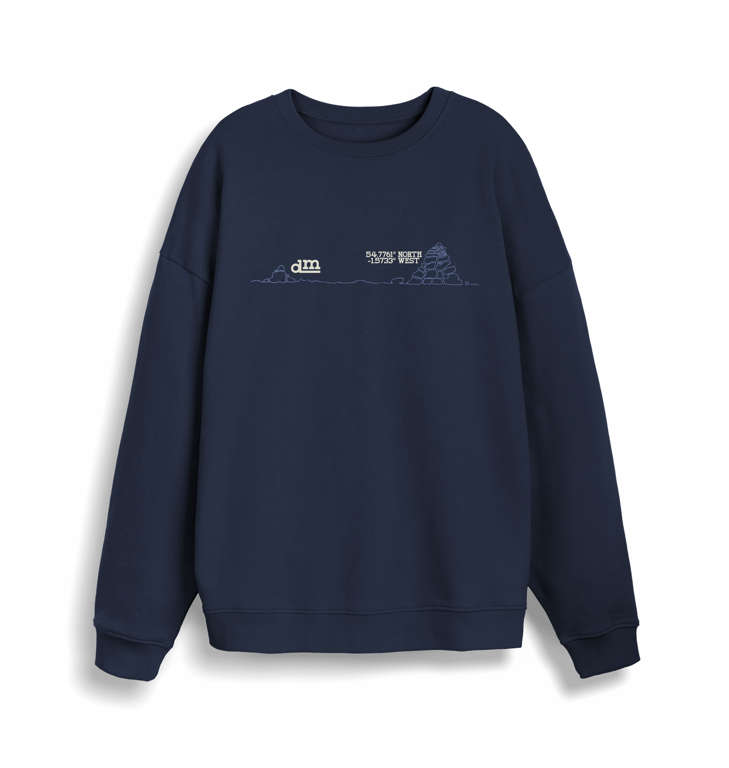 French Navy Printed Sweater Front