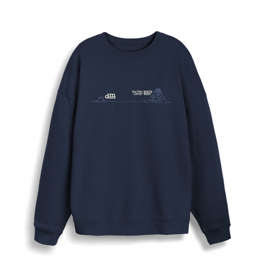 French Navy Printed Sweater Front