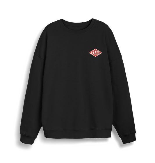Black Printed Sweater Front